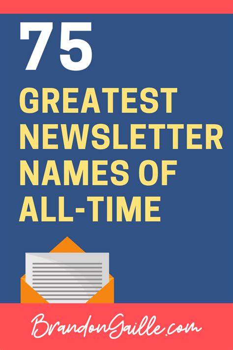 75 Catchy Creative Newsletter Names Artofit