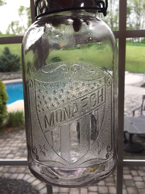 Antique Monarch Gallon Fruit Jar With Wire Bail And Glass Lid