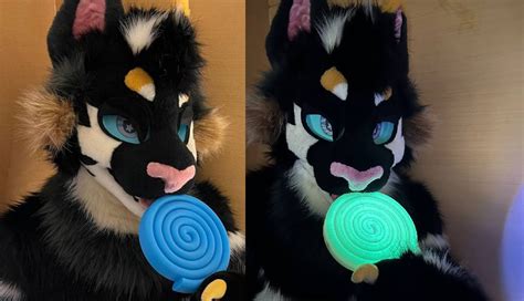 Protogen But Cat On Twitter Glow In The Dark Lollypop Fursuit Fans