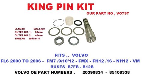 Volvo King Pin Kit Our Part Number Vo St Trucks N Parts Manchester