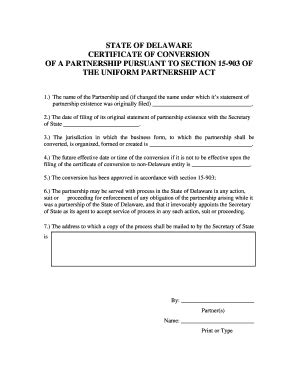 Fillable Online Corp Delaware Certificate Of Conversion From A Domestic