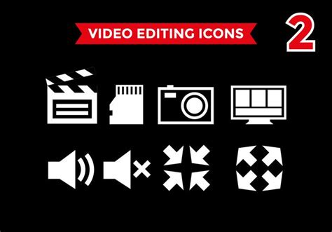 Video Editing Icons Vector 2 124447 Vector Art at Vecteezy