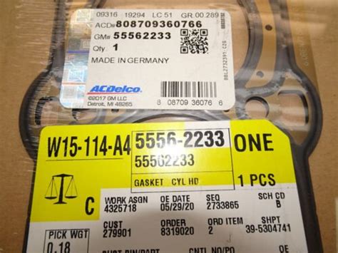 Gm Cylinder Head Gasket Oem Nos General Motors Ebay