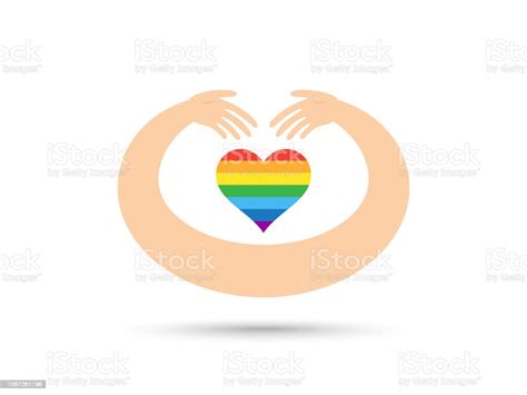 Hand Hug Lgbt Heart Logo Design Friendship And Culture Diversity Care