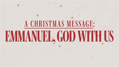 A Christmas Message Emmanuel God With Us Pr Wilson Tan Youtube