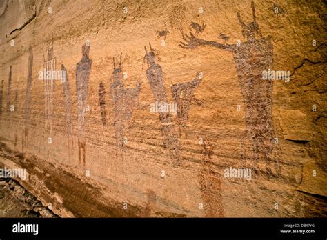 Harvest Scene Pictographs, Canyonlands National Park, Utah Stock Photo ...