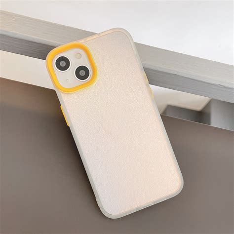 Laser Pearlescent Glitter Phone Case For Iphone 13 Pro Yellow