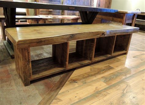 Live Edge Rustic Storage Bench Four Corner Furniture Bozeman Mt