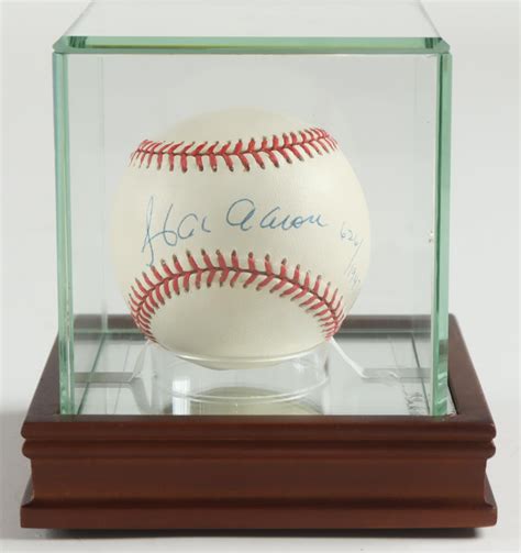 Hank Aaron Signed Le Jackie Robinson Th Anniversary Onl Baseball With