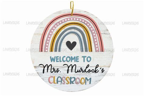 Rainbow Teacher Classroom Door Sign Png Graphic By L Anadesigns · Creative Fabrica