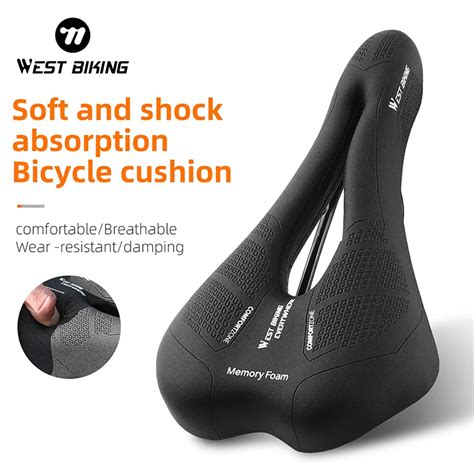 West Biking Ergonomic Bike Saddle Comfortable Memory Foam Bicycle Seat Men Women Hollow