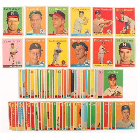 Lot Of Topps Baseball Cards With Enos Slaughter