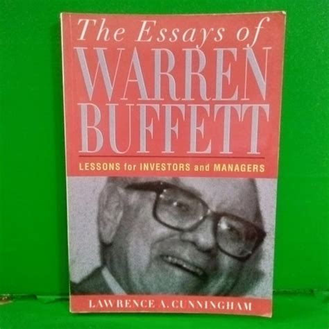 Jual Buku The Essay Of Warren Buffett Shopee Indonesia