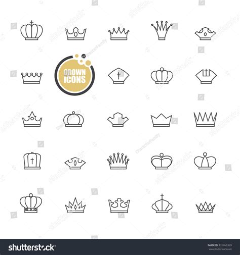 basic crown icons design stock vector royalty