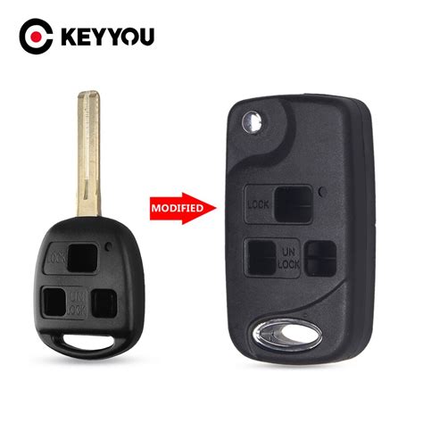 Keyyou virar dobrável remoto carro chave flipshell fob para lexus es rx