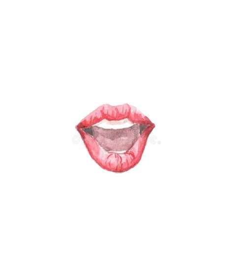 Illustration of Watercolor Lips Stock Image - Image of blue, background ...