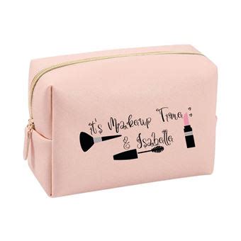 Grande Trousse De Toilette Rose Taperso Avec Motif Makeup Time