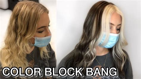 Color Block Bang Haircolor Transformation How To Color Block Hair