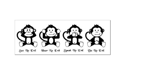 4 Wise Monkeys SVG - Etsy