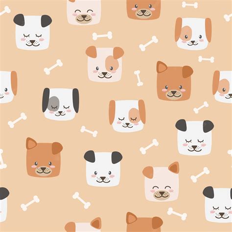 Download A Pattern Of Dogs With Bones On A Beige Background Wallpaper ...