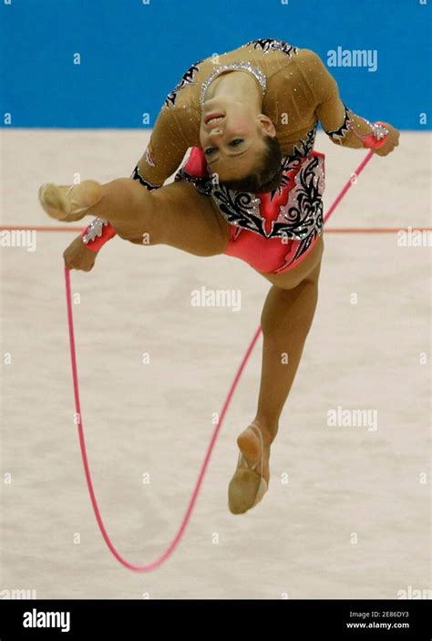 Evgenia Kanaeva Of Russia Performs With The Rope During The Individual