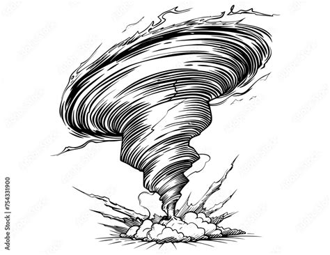 Tornado Line Icons Set Vector Illustration Spiral Whirlwind And