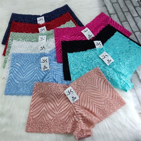 KIT calcinha calesson shortinho de renda sexy lingerie luxo renda Premium caleçon Shopee