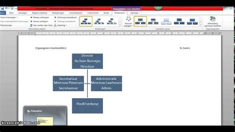 Instructievideo Organogram Maken In Word Smartart Youtube