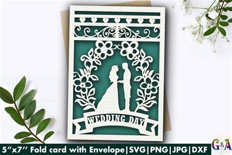 Wedding card svg, Cricut wedding card design template