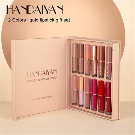 Handaiyan Color Lip Gloss Set Liquid Lipstick Set Matte Pearlescent