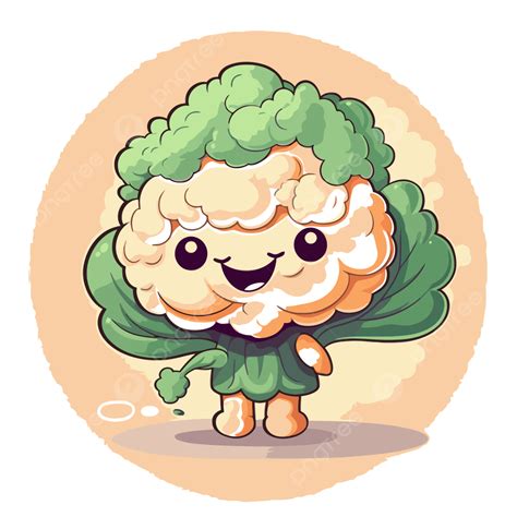 Coliflor Clipart Lindo Personaje De Dibujos Animados De Un Adorable