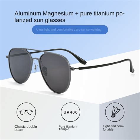 Ultralight Aluminum Magnesium Polarized Sunglasses Double Beam Aviator