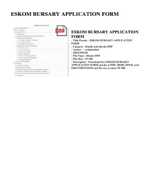 Eskom Bursary Pdf Fill Online Printable Fillable Blank PdfFiller