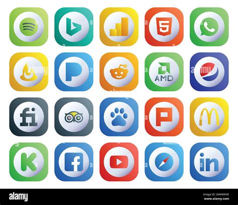 20 Social Media Icon Pack Including Facebook Mcdonalds Amd Plurk