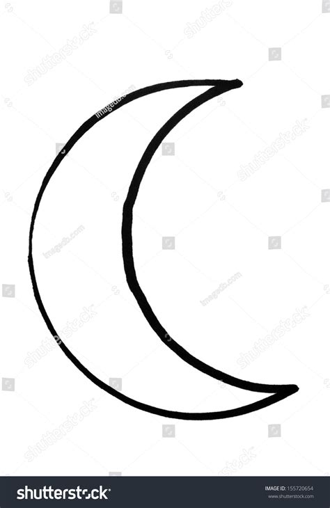 Outline Crescent Moon Stock Illustration 155720654