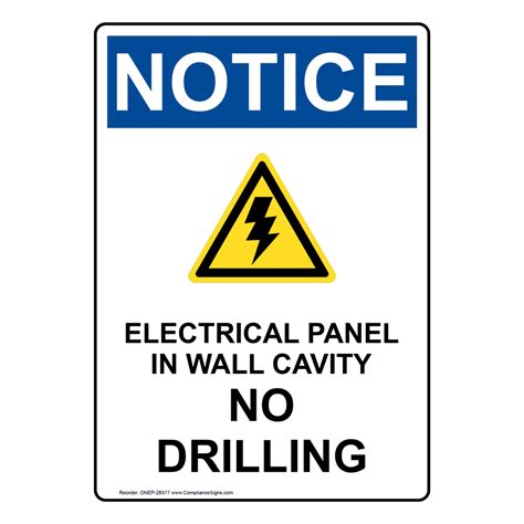 Vertical Electrical Panel In Sign Osha Notice