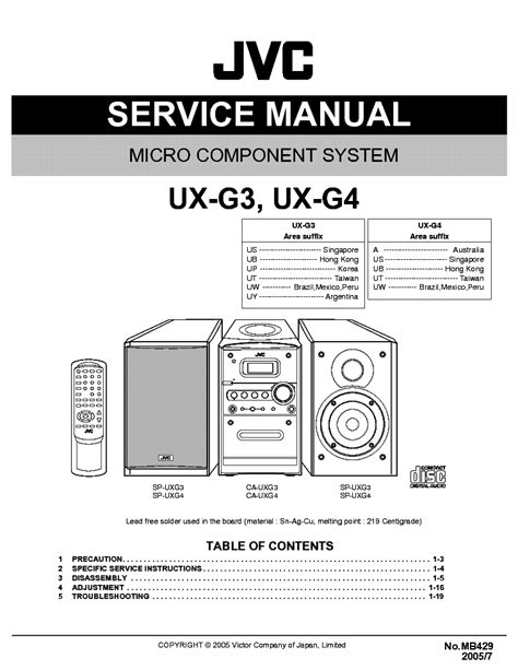 Jvc Ux G3 Ux G4 Service Manual Download Schematics Eeprom Repair Info For Electronics Experts