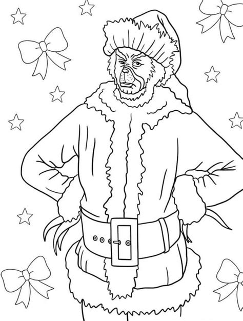 Coloriage Le Grinch vêtu d une tenue de Père Noël