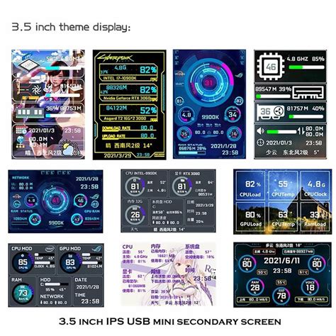 New Inch Ips Type C Secondary Screen Cpu Gpu Ram Hdd Monitoring Usb