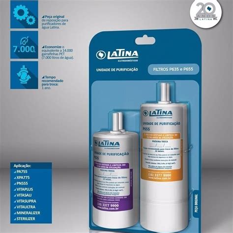 Refil Filtro P655 e P633 Para Purificador de Água latina Original em Promoção na Americanas