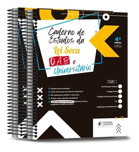 Caderno De Estudos Da Lei Seca Universiario E Oab Frete Gr Tis