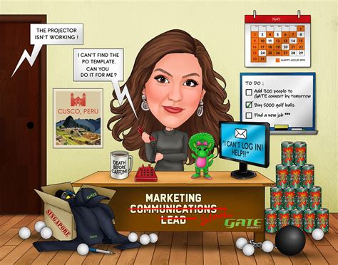 Office Caricature Gift With Personalized Office Background / Farewell ...