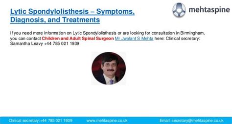 Lytic Spondylolisthesis Treatment And Diagnosis Mehta Spine