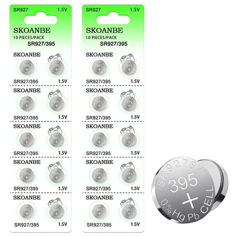 SKOANBE 20Pack 1 5V SR927SW LR926 395 399 AG7 Watch Button Cell