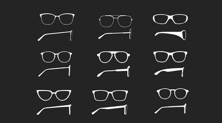 Black glasses frame front and side view Royalty Free Vector