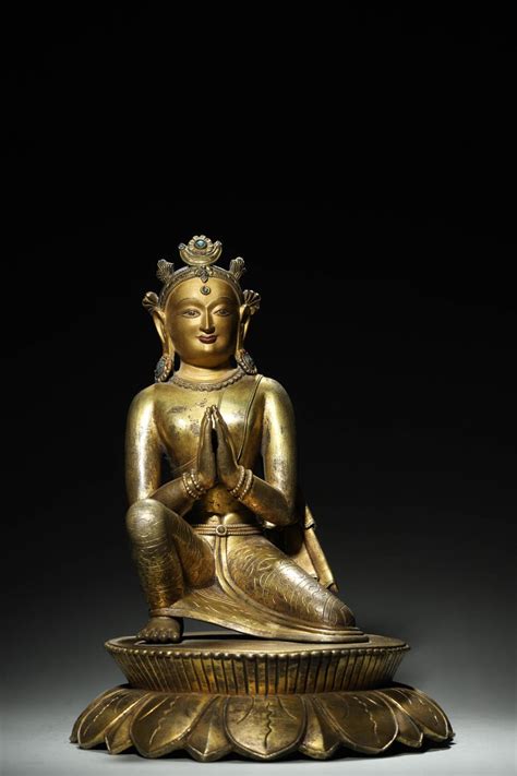 Sold At Auction A Gilding Copper Guanyin Bodhisattva Statue Ming