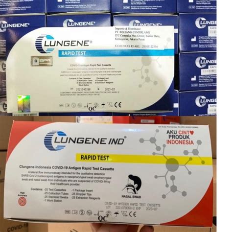 Jual Lungene Rapid Test Antigen Swab Hidung Resmi Kemenkes 1 Box 25 Pcs