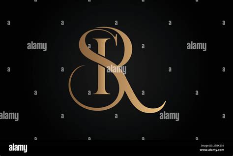 Luxury Initial Sr Or Rs Monogram Text Letter Logo Design Stock Vector