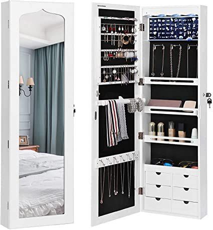 Songmics Led Jewelry Cabinet Lockable Door Mounted Jewelry Organizer