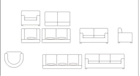 Multiple Sofa Set Blocks Cad Drawing Details Dwg File Cadbull